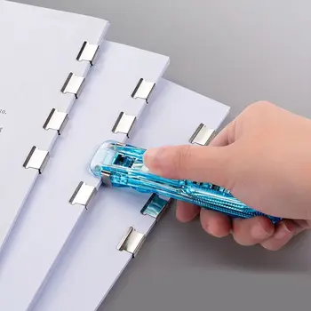 Скрепка для фиксации Организующий степлер Скрепка для фиксации бумаги Машинка для стрижки бумаги со сменным нажимным зажимом Для снятия скрепок Зажим для скрепления бумаги