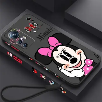 Disney Minnie Mickey Love Art Чехол Для Телефона Xiaomi Mi 13 12T 12 11T 11i 11 A3 10T 10 CC9E 9 Pro Lite Ultra 5G Жидкая Левая Веревка