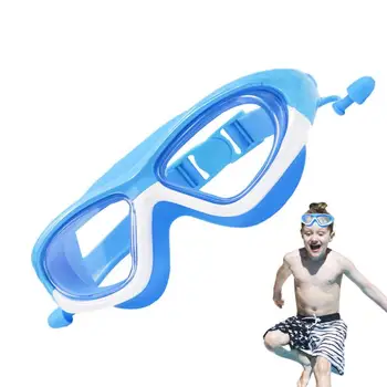 Детские очки для плавания с защитой от запотевания и ультрафиолета, детские очки для плавания с затычками для ушей, плавательные очки с защитой от запотевания, водонепроницаемые, защищающие от УЛЬТРАФИОЛЕТА, для детей и взрослых.