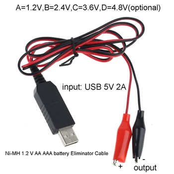 Кабель питания от аккумулятора USB 5 В до 1,2 2,4 3,6 4,8 В для игрушки с дистанционным управлением