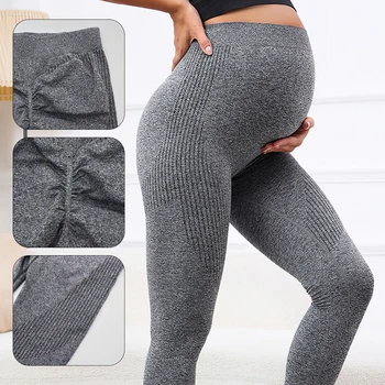 2023 Женские штаны для йоги для беременных с высокой талией, облегающие живот, для поддержки беременности, Тренировочные колготки для йоги, брюки для йоги для беременных
