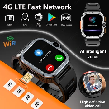 4G LTE Смарт-часы Мужские NFC 4 ГБ + 64 ГБ 8МП С Двумя HD-камерами Wifi GPS Спортивные Пульсометры Android SmartWatch Женские Быстрый Доступ В Интернет