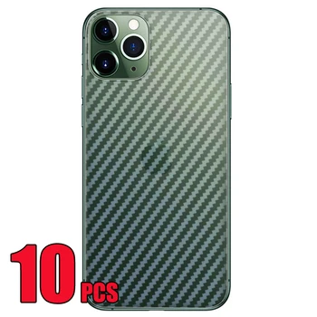 10шт Защитная Пленка Для Задней панели Из Прозрачного Углеродного Волокна Для iPhone 15 Pro Max 14 Plus 13 Mini 12 11 XS XR X SE