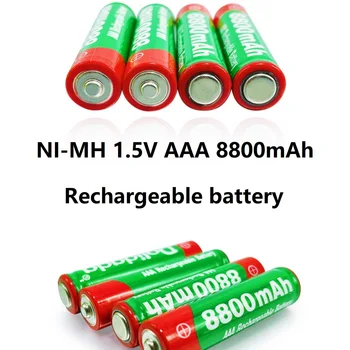 Бесплатная доставка NI-MH 1,5 В AAA 8800 мАч Перезаряжаемое никель-водородное зарядное устройство, используемое для температурного пистолета, фонарика и т.д.