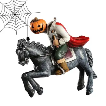 Статуя всадника без головы, Жуткая скульптура всадника из тыквы для вечеринки в честь Хэллоуина, Дом с привидениями и любители орнаментов ужасов
