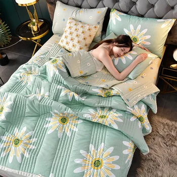 Стеганое весенне-летнее одеяло размера Queen Size, Мягкие удобные одеяла, которые можно стирать в машине, Одноместное двуспальное одеяло для постельного белья 150x200
