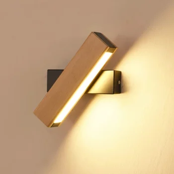 Скандинавский простой деревянный светодиодный настенный светильник с современным регулируемым освещением, бар, ресторан, гостиная, настенные светильники на крыльце, декор коридора
