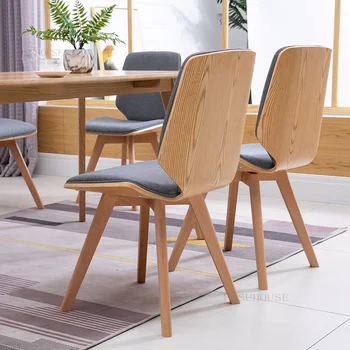 Скандинавский обеденный стул, современный офисный стул для переговоров, бытовой стул для гостиной из массива дерева, стул для кафе, шезлонг A