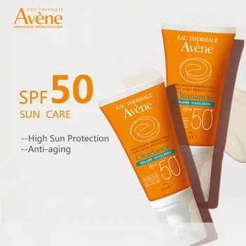 Солнцезащитный крем Avene Cleanance Solaire с высокой степенью защиты от солнца, солнцезащитный крем широкого спектра действия с контролем масла, водостойкий Для чувствительной кожи, 50 мл