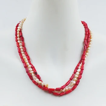 Ожерелье из натурального коралла/жемчуга 4 мм. Аутентичный /идеальный женский дизайн, классические ювелирные изделия 18 дюймов