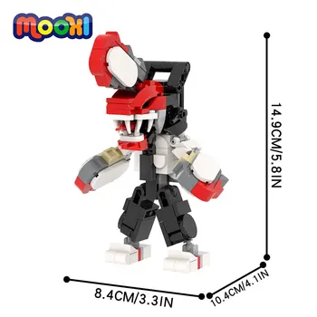 Аниме MOOXI Demon Бензопила Мультяшная фигурка монстра Модель блока Строительный Кирпич Игрушка для детей Подарок Сборка деталей MOC1136