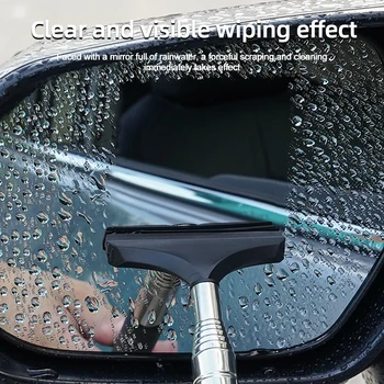 Стеклоочиститель с телескопической ручкой для зеркала заднего вида автомобиля, Очиститель запотевания переднего стекла автомобиля с длинной ручкой, Чистое зеркало, Инструмент для чистки автомобиля