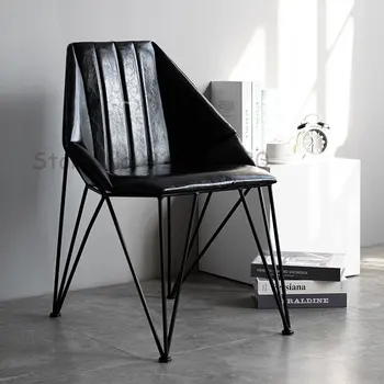 современные железные обеденные стулья для дома, кухонная мебель, стул для столовой, маленькая квартира, гостиная, креативный обеденный стул