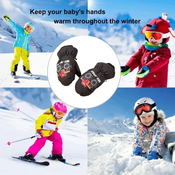 Детские лыжные перчатки 77HD, теплые и водонепроницаемые детские лыжные перчатки, зимние варежки для активного отдыха, подходящие для возраста 2-5 лет