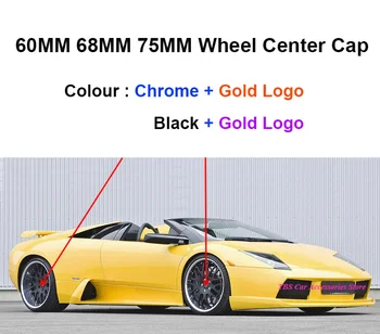 4шт 60 мм 68 мм Крышка центральной ступицы колеса автомобиля с 3D золотым гербом, логотипом, значком, эмблемой, автомобильные колесные диски для Lamborghini