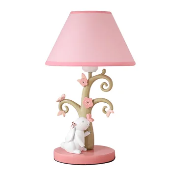 В стиле INS Милая девочка с розовым сердечком, мультяшная комната для девочек, Принцесса Розовый кролик, Детская настольная лампа, прикроватная лампа для спальни