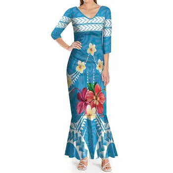 Модное женское приталенное платье в стиле полинезийского племени, элегантное вечернее женское платье с рыбьим хвостом, Бесплатная доставка