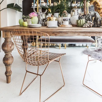Современный скандинавский дизайнерский проволочный стул Кофейный ресторанный стул Мебель для дома