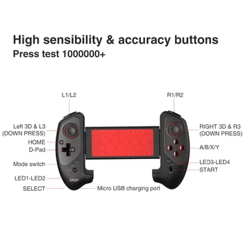 Модернизированный беспроводной игровой контроллер Ipega 9083S Bluetooth Gamepad для iOS / Android PG-9083S с телескопической рукояткой