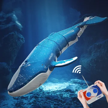 Радиоуправляемый кит для дайвинга с водяным распылителем, 90 мАч, лодка с акулой, игрушки на открытом воздухе, Игрушка для дайвинга с дистанционным управлением для озера, ванной комнаты, бассейна