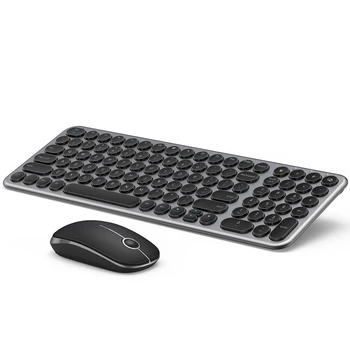 Комбинированная беспроводная клавиатура и мышь 2.4G, эргономичная клавиатура с круглыми клавишами, USB-мышь для портативных ПК с Windows, ноутбук