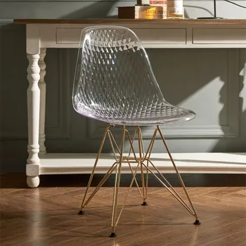 Современный обеденный стул, простой домашний стул со спинкой, Скандинавский стул для переговоров, прозрачный пластиковый стул