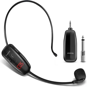 U12AS UHF Головной Микрофон Беспроводной Микрофон Аудио Гарнитура Светодиодный Цифровой для Фитнеса 165FT Long Range для Усилителя Микрофона Динамика