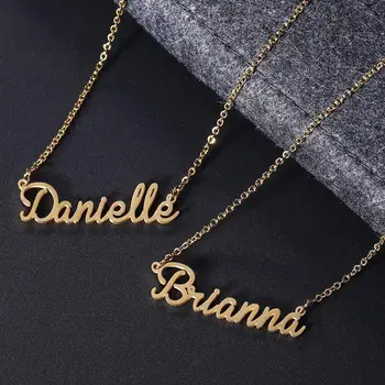 Унисекс, индивидуальная табличка с именем Брианны Даниэль, ожерелье с подвеской