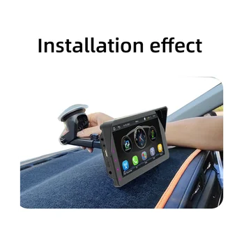 7-дюймовый автомобильный сенсорный экран с кнопкой Беспроводной CarPlay Android Auto Автомобильное портативное радио Bluetooth MP5 мультимедийный хост