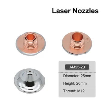 Двухслойные насадки Amada OEM для волоконно-лазерного слоя Диаметром 25 мм H20 Калибра 0,8-4,0 мм M12 для волоконно-лазерной режущей головки