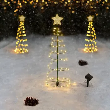 Светодиодные солнечные фонари для декора Рождественской елки, Газон, сад, Патио, крыльцо, Ландшафтные лампы на открытом воздухе, Водонепроницаемые подарки для новогодней Рождественской вечеринки