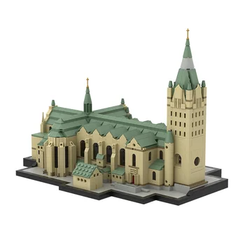 Строительные блоки собора Падерборна MOC 54159 Германия, церковные кирпичи, архитектурная модель в европейском стиле, сделай САМ, Игрушка для детей в подарок