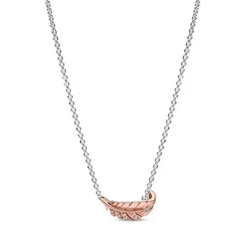 Ожерелье с листьями, 100% настоящее ожерелье из стерлингового серебра 925 пробы, ювелирный подарок для модных женщин