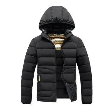 Однотонное пальто с хлопковой подкладкой, мужское осенне-зимнее новое Модное Повседневное Свободное Толстое теплое пальто высокого качества