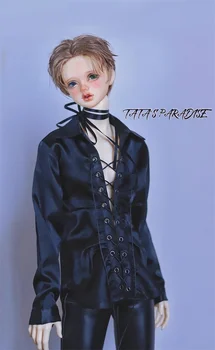 1/4 & 1/3 & Одежда для куклы дяди BJD, черный шелковый ремешок, рубашка с заклепками, топ, винтажная рубашка с напуском, аксессуары для куклы bjd.