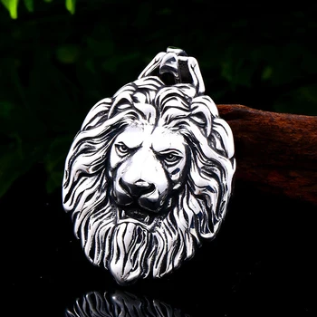Модный уникальный 3D кулон со львом из нержавеющей стали, мужское панк-хип-хоп винтажное животное, байкерское ожерелье, амулет, ювелирный подарок Оптом