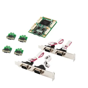 Mini PCIe 4 порта RS422 RS485 Db9 Половинный размер Mini PCI Последовательный порт Промышленная плата контроллера ввода-вывода