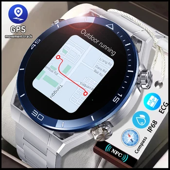 1,45-дюймовый 454*454 HD Экран Смарт-часы Мужские GPS Спортивный Трек IP68 Водонепроницаемые Мужские Деловые Часы ECG + PPG Smartwatch Bluetooth Call