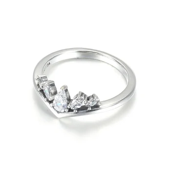 Сверкающее кольцо в виде поперечной косточки для женщин Аутентичные Ювелирные изделия из Стерлингового серебра S925 Пробы Для девочек Подарок на День Рождения Прозрачный CZ