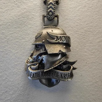 Индивидуальное ожерелье с подвеской в виде черепа солдата в стиле панк для мужчин и женщин, ожерелье с длинной цепочкой, ювелирные изделия в стиле хип-хоп, подарки
