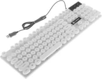 Игровая клавиатура с проводной связью, красочная радужная Rgb оптическая мышь Combo для punk white 2
