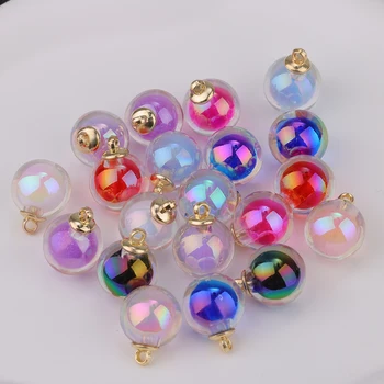 10 шт. 16 мм акриловые разноцветные разноцветные бусины из бисера кулон diy ювелирные изделия ожерелье серьги кулон