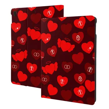 Чехол Valentine Hearts для iPad 2022 10,5-10,2 дюймов с держателем для карандашей, искусственная кожа, тонкий, ударопрочный, автоматический режим сна/пробуждения