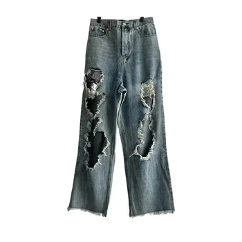 AL60115 Модные мужские джинсы 2023, подиум, роскошный известный бренд, Европейский дизайн, стиль вечеринки, мужская одежда