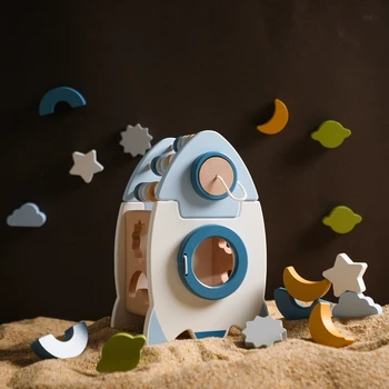 Деревянные ракеты Строительные блоки Игрушки для детей раннего развития Обучающая игрушка для детской игры