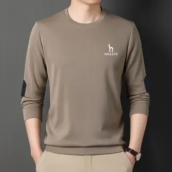 Качественная мужская хлопковая футболка с длинными рукавами Hazzys, мужские футболки, топы для мужчин