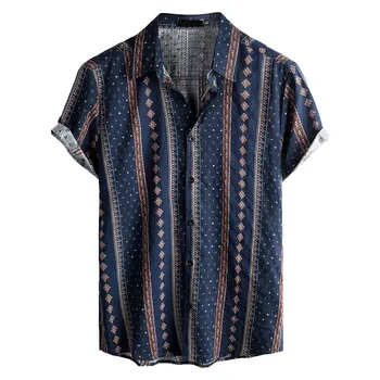 Элегантные Рубашки Для Мужчин 2023 Летняя Дизайнерская Гавайская Рубашка Повседневные Гавайские Рубашки С Коротким Рукавом На Пуговицах Пляжные Рубашки Blusas