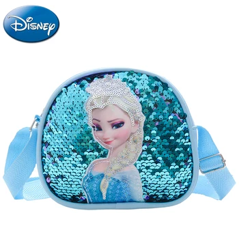 Детская сумка Аниме Frozen для девочек, сумка принцессы Диснея Эльзы с пайетками, индивидуальная детская повседневная сумка на одно плечо, сумка-мессенджер
