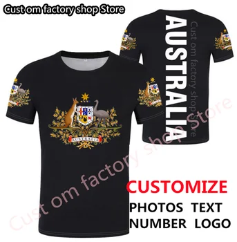 Футболка с названием Австралии, изготовленная на заказ, модный номер, черный, белый, темно-синий, логотип, футболка со страной aus, одежда с флагом страны au, топ с флагом