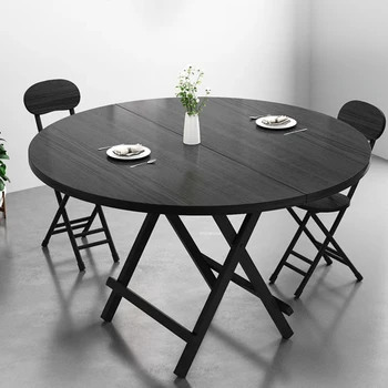 Складной Обеденный стол Простой Современный Бытовой Кухонный стол для небольшой квартиры, Креативный Дизайн Круглых ресторанных столов
